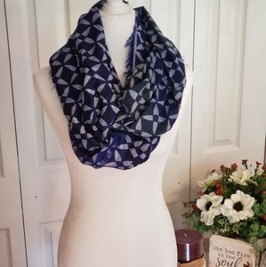 Blue and White Infinity Scarf